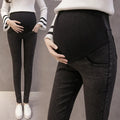 Maternity Pregnancy Skinny Trousers Jeans Pants Elastic Pregnant Women's Feet Stomach Lift  Stretch Denim