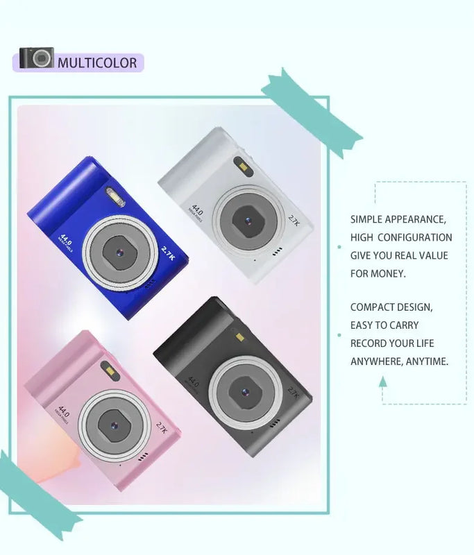 Digital Camera Autofocus Camera for Kid Gift Camcorder with 8x Zoom Compact Cameras 1080P Cameras for Beginner Photography