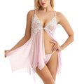 Sexy Women Lingerie Mesh Lace Nightie Nightgown Sleeveless Sling Nightwear Babydolls Dress Sexy Nightdress Exotic Sleepwear
