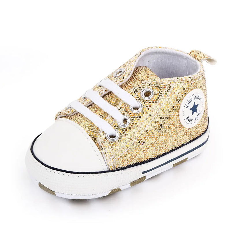 Baby Shoes High Quality Blingbling Canvas Sneaker Spring and Autumn Style Multiple Color Chioces 2024 New Baby Fashion D2479