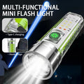 Mini Keychain Flashlight Type C Fast Charging Multi-function Retractable Waterproof Fluorescent Magnetic Warning Camping Flashli