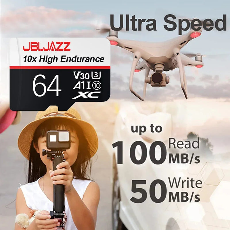 Secure 512GB SD Cards Micro TF SD Memory Card TF Cards 128GB 64GB 32GB Error Correction Memory Card for Camera/Gaming/GoPro