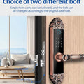 Smart Home Digital Lock Electronic Fingerprint Smart Lock European Home Indoor Door Handle Lock Golden Red Brown Tuya TTlock