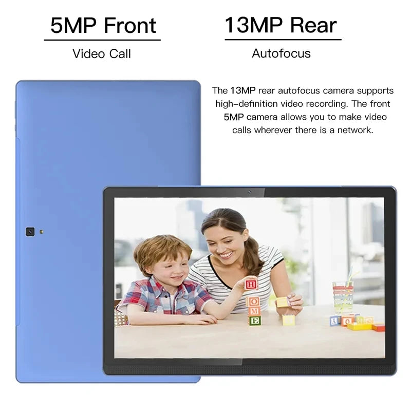 Global Version 14 Inch 1920x1080 IPS Big Screen Tablet PC Camera 12GB +256GB Android 12 планшет 2 IN 1 Tablets Android Laptop