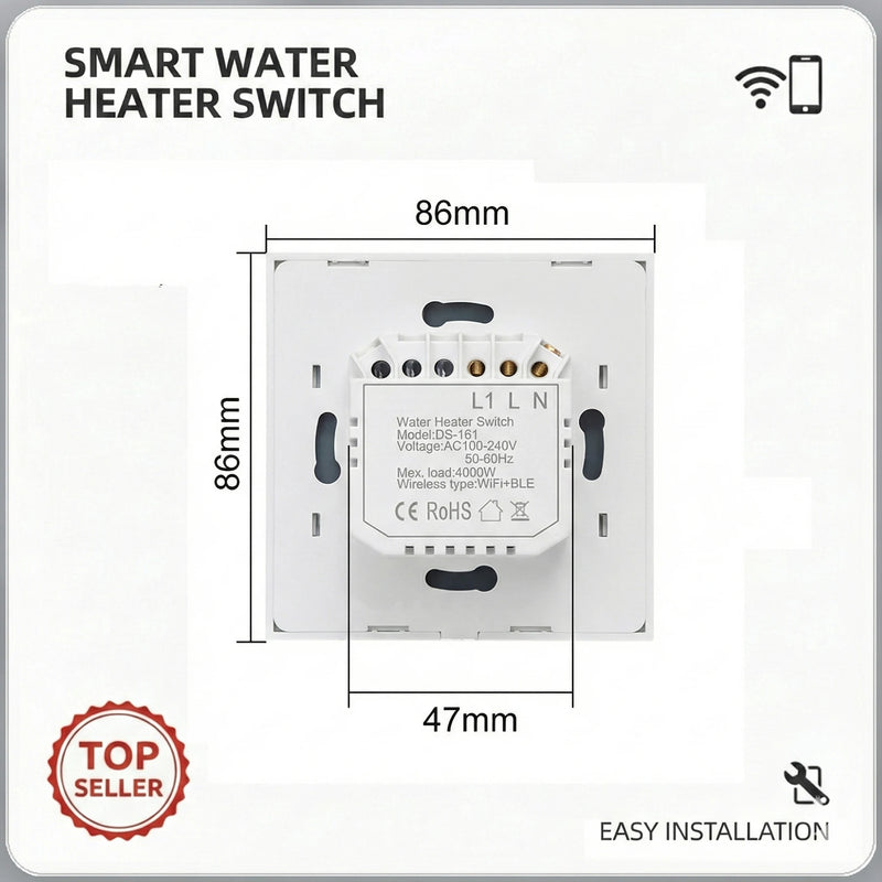 Smart WiFi Boiler Switch 20A/40A for Water Heater & Air Conditioner - Tuya Smart Life App, Works with Alexa & Google Home