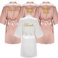 Rose Gold Kimono Satin Women Bathrobe Wedding Sister | SAMAG