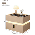 Modern Style Solid Wood Bedside Table with Wireless Charging Smart 2 Drawers Bedroom Nightstands with Lock 40/45/50cm