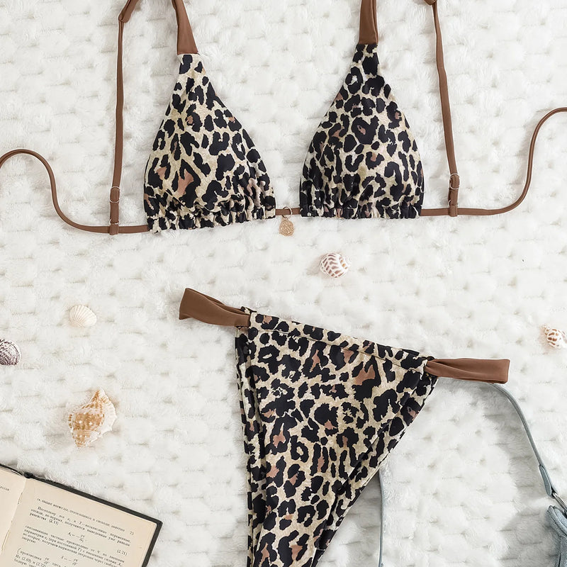 Women's Two Piece Bikini Set 2025, Sexy Triangle Push Up Swimsuit, Floral Print Bathing Suit, Beach Swimwear