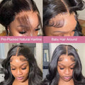 250% Density 34 Inch Hd Lace Front Wigs Human Hair 13x4 Body Wave Lace Front Wigs Human Hair Pre Plucked Glueless Black Wig Natural Black Wig For Women