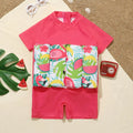 Children's Buoyancy Swimsuit Cartoon Print Swimwear Kid One-Piece Floating Rash Guards Bathing Clothes Boys Girls Swimming Suits