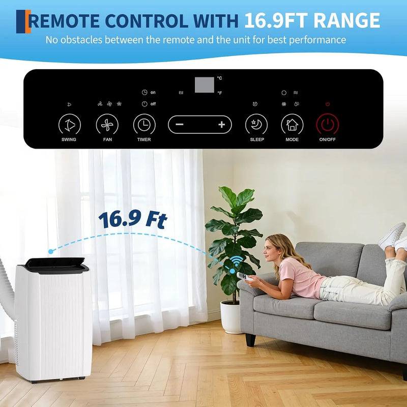Portable Air Conditioners, 12000 BTU Portable AC Unit with Dehumidifier, Fan and Remote Control, Energy Efficient, Customized