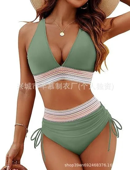 Women's Sleeveless High Waist Halter Neck Bikini | SAMAG