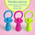 Squeaky Bell TPR Dog Pacifier Toy, Safe Non-Toxic Durable Teething Chew, Gum-Friendly Calming Soothing Dental Cleaning for Puppy Teething Period Daily Play Home Alone Puppies Small Medium Dogs Pet Squeaky Molar Chew Accessory