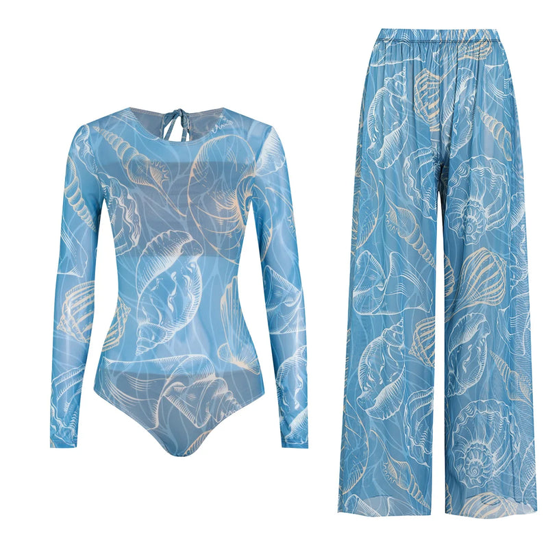 Women's Long Sleeve Swimwear Sunscreen One Piece Swimsuit | SAMAG