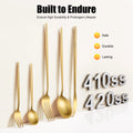 90Pcs Gold Stainless Steel Silverware - Heavy Duty Cutlery, 420 Stainless Steel Tableware Set for Wedding, Buffets, Restaurants