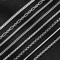 Rinntin 925 Sterling Silver Italian 2.6/3.7/5.0mm Flat Mariner Chain Necklace for Women Men Fashion Neck Chain Jewelry SC78