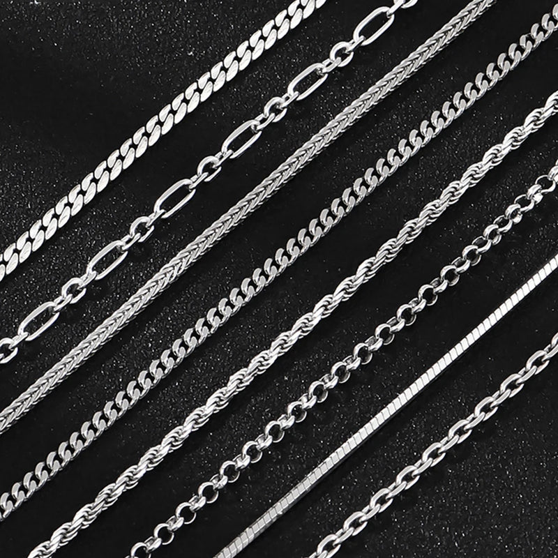 Rinntin 925 Sterling Silver Italian 2.6/3.7/5.0mm Flat Mariner Chain Necklace for Women Men Fashion Neck Chain Jewelry SC78