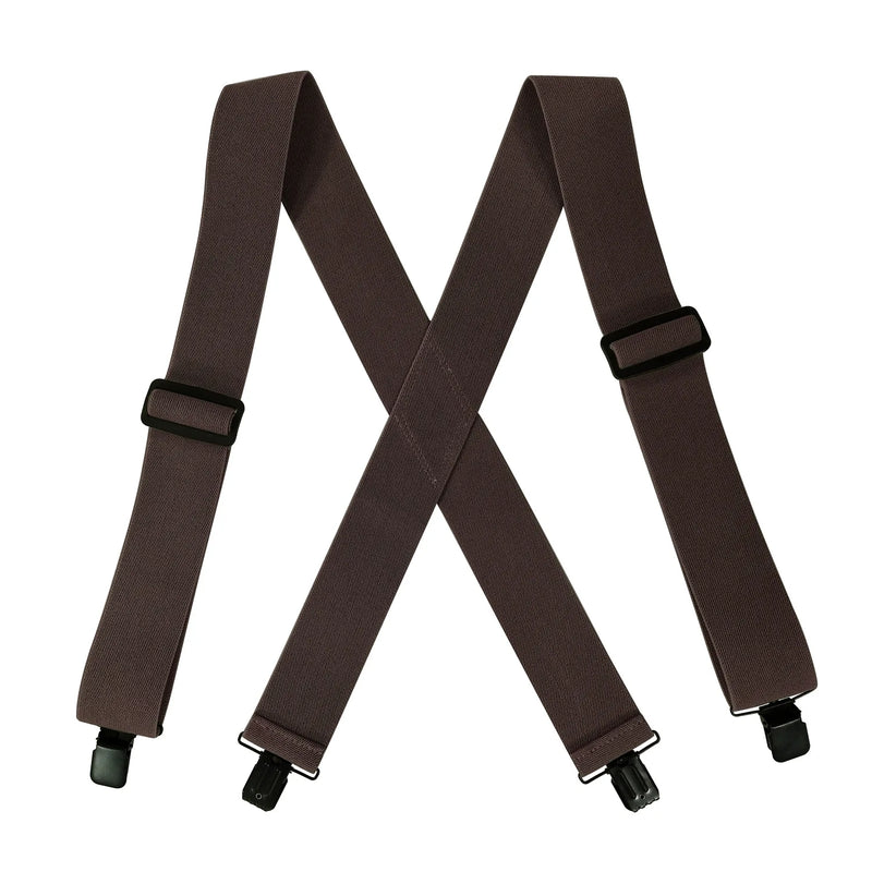 Heavy Duty Suspenders Big and Tall with 4 Clips Belt Loop X Back 5cm Wide Work Braces Adjustable Elastic for Men Women Fashion