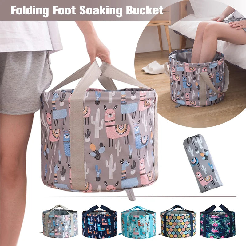 Travel Foldable Foot Tub Outdoor Portable Bath Bag Wash Basin Water Bucket Large Capacity Bath Feet Spa Massage Washing Tub