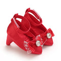 Infant Pre-Walker Shoes 0-18M Baby Girls Princess Bow Shoes Solid Color Fashion Party Walking Footwear