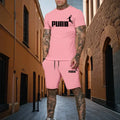 Summer fashion men's two - piece set casual sports printed short sleeved T - shirt+shorts fitness sportswear - View 7 | SAMAG