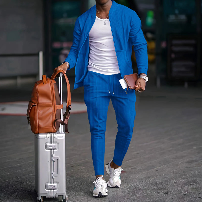 Men's Casual Blazer Set New Fashion Embossed Baseball | SAMAG