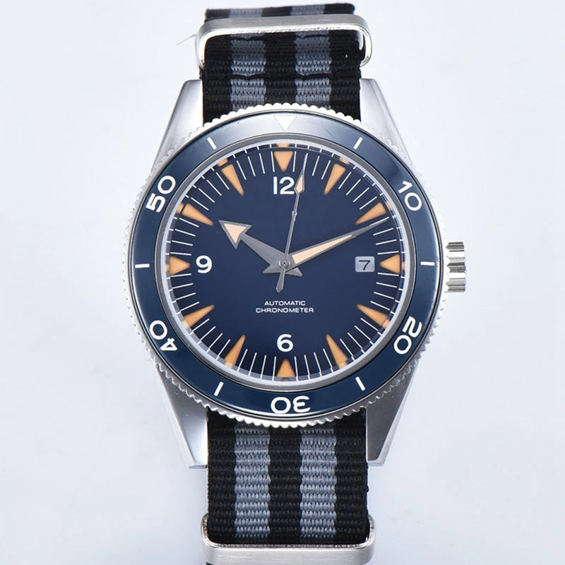 Custom Logo NH35 Movement Watch 10bars Mens 41mm Sapphire Ceramic Bezel Male Mechanical Clock Diver Sports Automatic Wristwatch