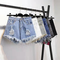 Large Size High-Waisted Denim Shorts for Women Summer Ruffled Wide-Leg Hot Pants Loose Fit A-Line Basic Short Jeans