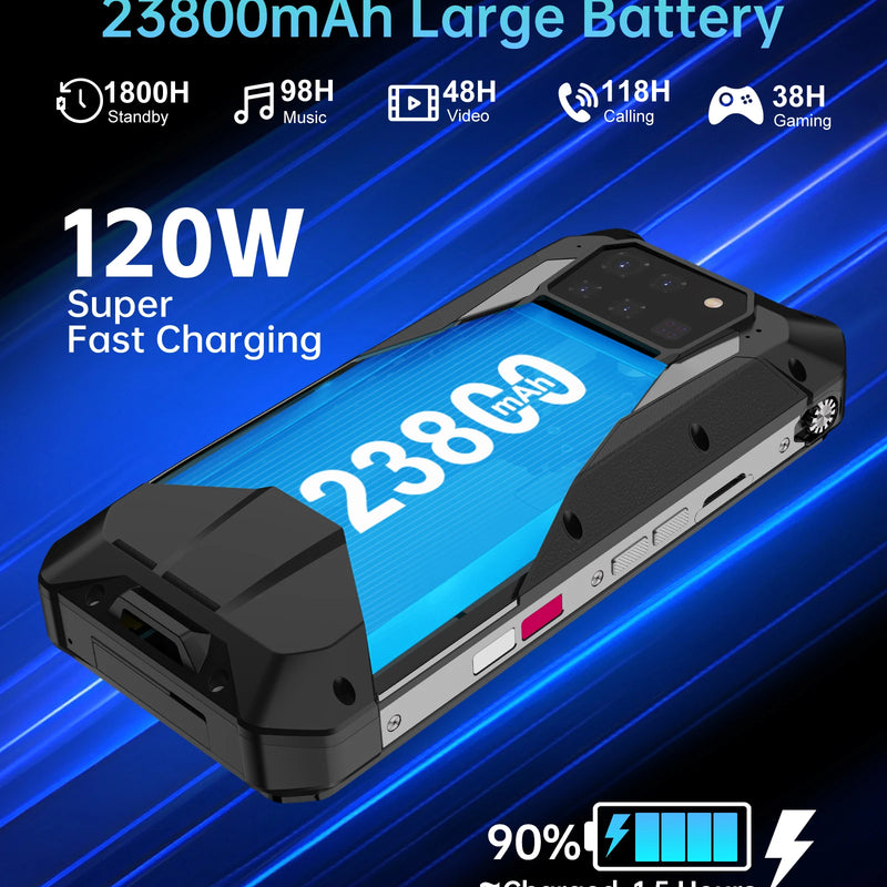 Unihertz Tank 3 Pro 8849 Rugged Smartphon Android 14 with 100 Lumens Projector 36GB RM 512GB ROM 23800mAh Battery 5G Waterproof