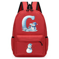 Xmas Snowman Alphabet A-Z Print Backpack for Toddler Girls Boys Schoolbag Holiday Lightweight Kindergarten Kid Daily School Bag
