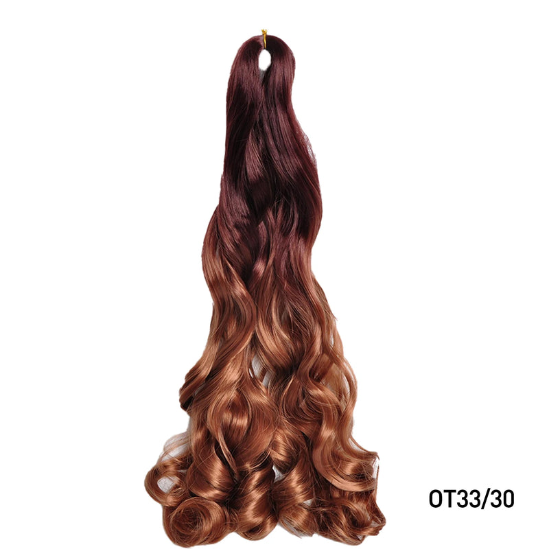 Loose Wave Braiding Hair Extensions 24" Synthetic Spiral Curls Braids Hair Pre Stretched Bouncy Braid French Curls Braiding Hair