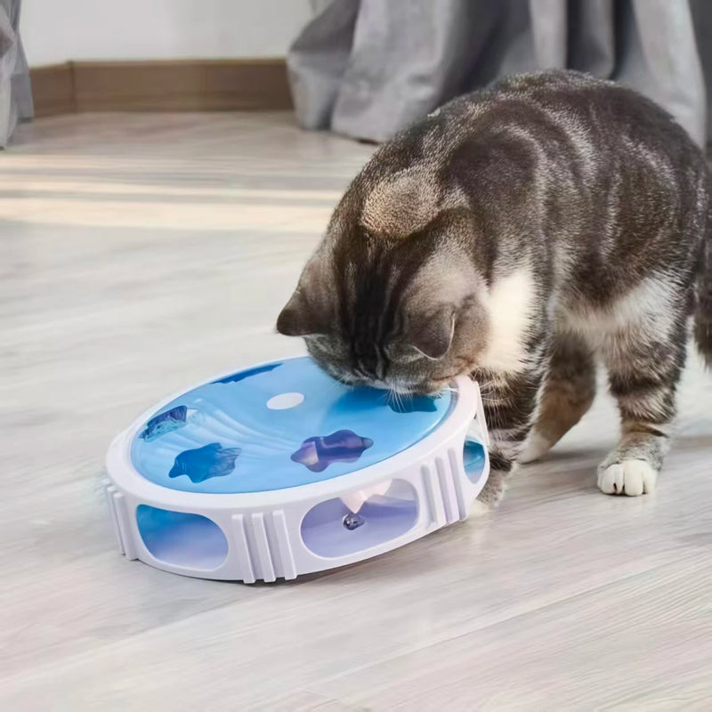 Electric cat toy with feather LED light automatic rotation light emitting intelligent electric cat turntable
