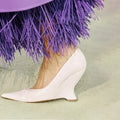 Brand Fashion Show 10cm High Heels 2023 Summer New Thick Heels Black White  Pointed Fashion Sexy Women's Size 44 Single Shoes