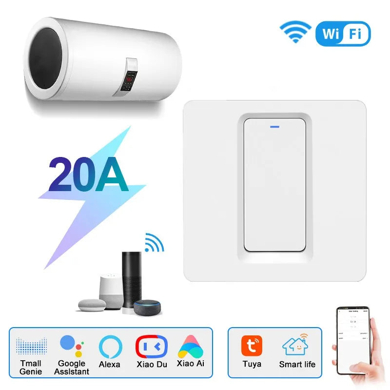 ELEGAN 20A/40A Tuya Smart Wifi Water Heater Switch Air Conditioner Smart Life Remote Voice Timer Control For Alexa Google Home