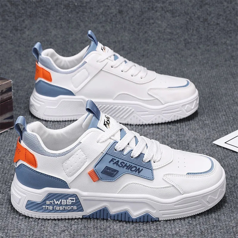 Men's Street Fashion Skateboard Shoes Versatile Sport Casual Sneakers Youth College Style White Shoes