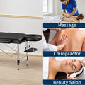 Massage Table Portable, 2-Fold Lash Bed with Side Pocket, Adjustable Height, Sturdy Aluminum Frame, Esthetician Spa Facial