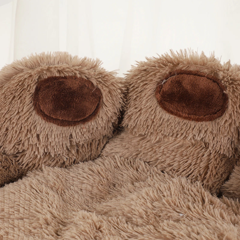 Fluffy Dog Bed Winter Warm Large Pet Products Small Sofa Baskets Pets Kennel Mat Puppy Cats Supplies Basket Blanket Accessories