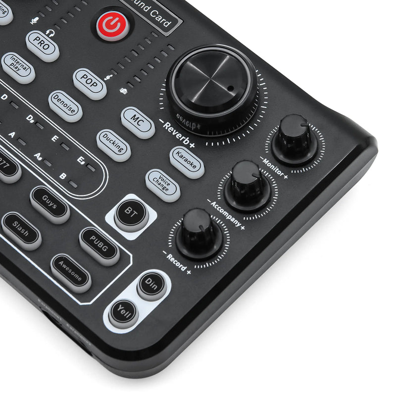 X60 Sound Card English Version Convenient Compact Audio Mixer Live Sound Card with DJ Mixer Effects For Karaoke Broadcast KTV