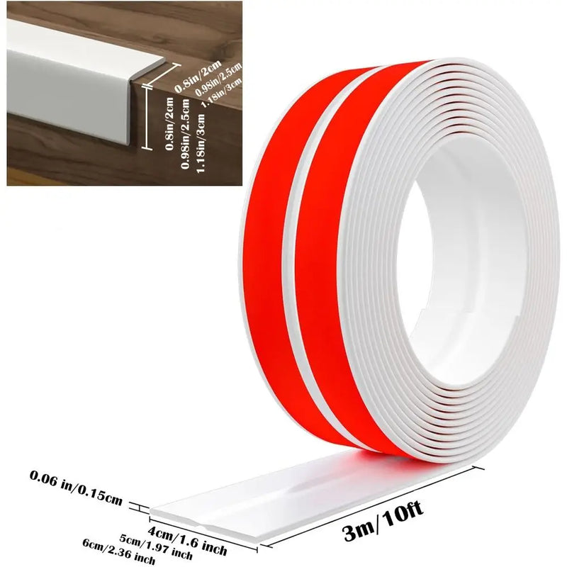 High Quality Self Adhesive Wall Corner Protector Flexible Free Cut Caulk Strip 3 Meters L Shape Edge Guard Household Countertop