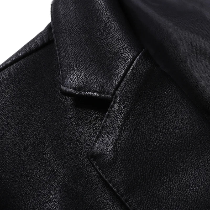Spring and Autumn Men's Leather Clothing Suit Fashion Slim Fit Casual Jacket
