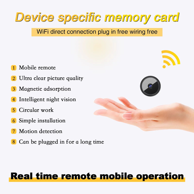 SV06 Only 0.9 inch Camera with Audio/Video Small Cameras for Home Indoor Use Cam Night Vision and Motion Detection