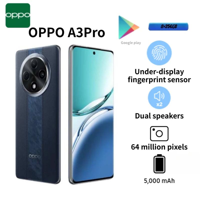 2026 New OPPO A3 Pro 5G Global Edition 6.7 Inch Display 5000mAh Battery 8GB+256GB Storage Mobile Phone