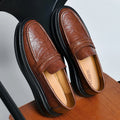 Premium Genuine Leather Men's Loafers Business Casual Slip-On Shoes with Thick Sole Height Increase Wedding Office Shoes