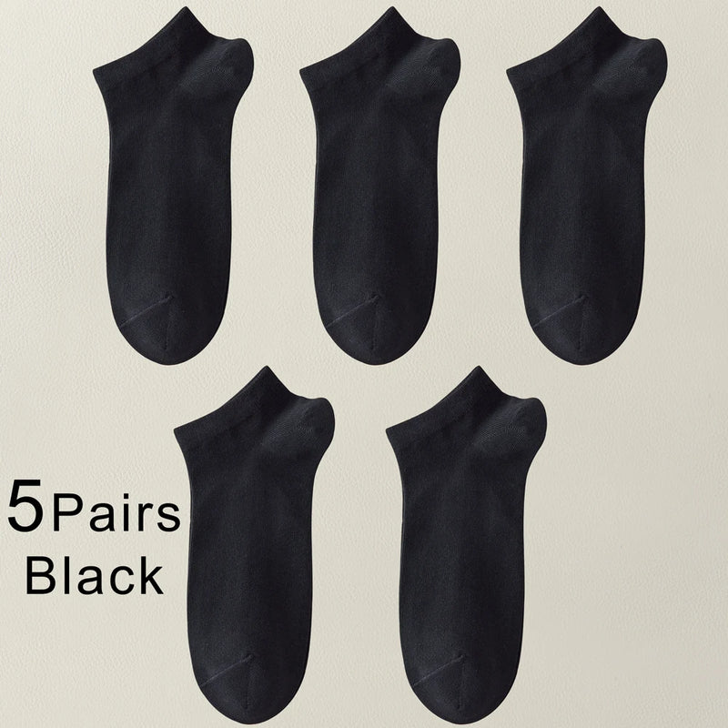 5 Pairs Spring Summer Thin Men's Bamboo Fiber Socks Short | SAMAG