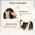 HD Lace Hairline Topper for Receding Hairline, Forhead Human Hair Topper with Elastic Band Ear to Ear Lace Frontal Extension