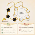 18K Gold Plated Floral Bracelets, Stainless Steel Charm Bracelet Non-Tarnish, Adjustable Lucky Chain Set Trendy Gift