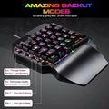 JOMAA Wired One Handed Gaming Keyboard Rainbow LED Backlit 40 Keys Portable Mini Gaming Keypad Ergonomic Game Controller