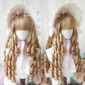 Synthetic Long Curly Wavy Lolita Wig with Bangs Wig Girl Cute Ombre Pink Blonde Black Cosplay Party Halloween Harajuku Wig