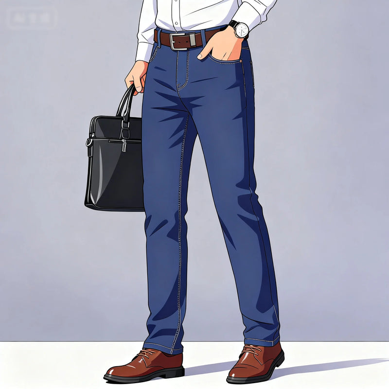 Men's Casual Straight Stretch Jeans Spring Autumn | SAMAG