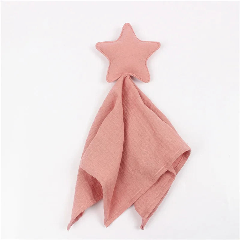 Baby Security Blanket Soft Cotton Muslin Comforter for Newborn Infant Sleeping Snuggle Toy Stuffed Animal Soothe Appease Towel
